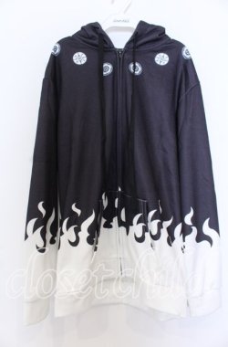 画像1: NieR Clothing / 防寒裏起毛ZIP OUTER【BLAZE】　パーカー F ブラック×ホワイト O-25-12-10-018-PU-TO-OW-OS