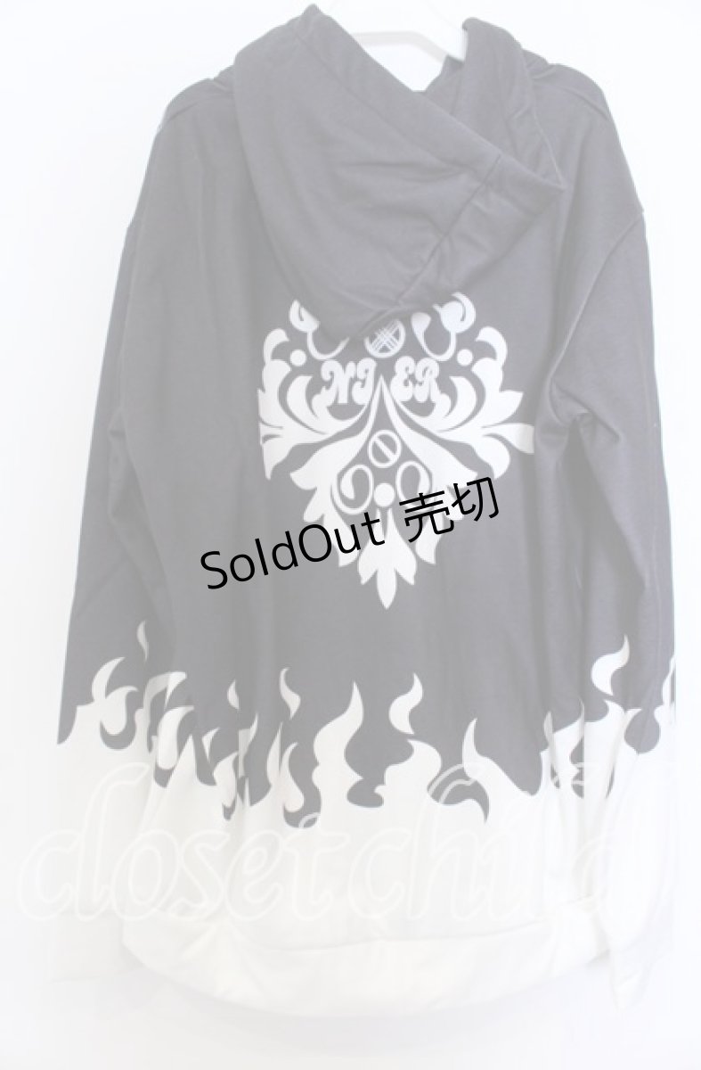 画像2: NieR CLOTHING / 防寒裏起毛ZIP OUTER【BLAZE】　パーカー F ブラック×ホワイト O-25-12-10-018-PU-TO-OW-ZT519 (2)