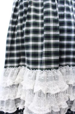 画像2: PINK HOUSE / オリジナルタータンピコフリルロングスカート  グリーン O-25-12-10-002-LO-SK-OW-OS