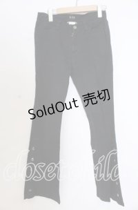 BPN / スナップ配色パンツ M ブラック O-25-12-10-021-GO-PA-OW-OS