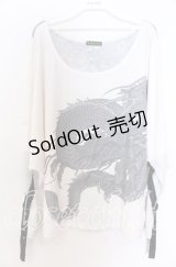 Qutie Frash / 気楡茶閃洸 ドルマンカットソー  ホワイト×ホワイト O-25-12-10-024-QU-TO-IG-OS