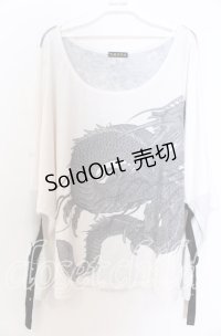 Qutie Frash / 気楡茶閃洸 ドルマンカットソー  ホワイト×ホワイト O-25-12-10-024-QU-TO-IG-OS