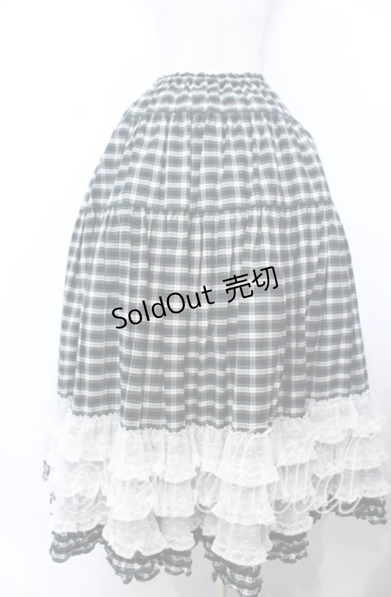 画像3: PINK HOUSE / オリジナルタータンピコフリルロングスカート  グリーン O-25-12-10-002-LO-SK-OW-OS (3)