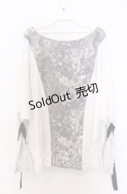 画像2: Qutie Frash / 気楡茶閃洸 ドルマンカットソー  ホワイト×ホワイト O-25-12-10-024-QU-TO-IG-OS