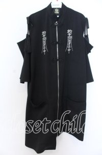 LISTEN FLAVOR / オープンショルダーチャイナジップシャツワンピ Ｆ ブラック O-25-12-10-027-PU-OP-IG-OS