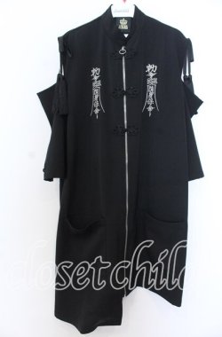 画像1: LISTEN FLAVOR / オープンショルダーチャイナジップシャツワンピ Ｆ ブラック O-25-12-10-027-PU-OP-IG-OS