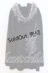 Deorart / アンティーク片翼プリントファー付裏毛２WAYパーカー  ブラック×ホワイト O-25-12-10-028-PU-TO-IG-OS