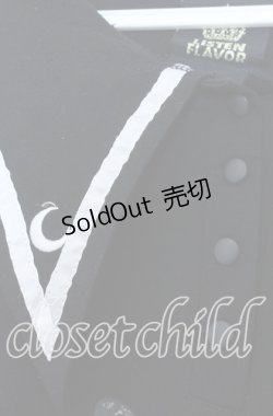 画像2: LISTEN FLAVOR / 薔薇と黒猫のコウモリセーラーワンピ  ブラック×ホワイト O-25-12-10-029-PU-OP-IG-OS