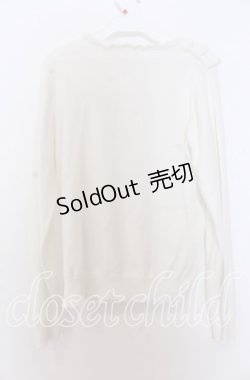 画像2: PINK HOUSE / フラワーモチーフブローチ付きフリルニット  シロ O-25-12-10-034-LO-TO-IG-OS