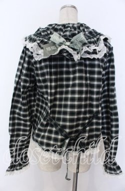 画像3: PINK HOUSE / PINK HOUSE×misako aoki　チェックフードブラウス  グリーン O-25-12-10-035-LO-BL-OW-OS