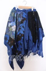 Qutie Frash / 和柄アシメスカート  ブルー O-25-12-10-036-QU-SK-OW-OS