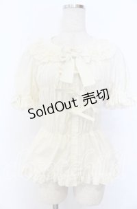 metamorphose / シャーリング半袖ブラウス 1 アイボリー O-25-12-10-037-ME-BL-OW-OS