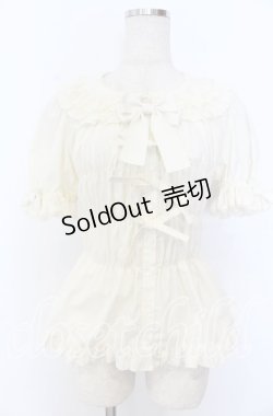 画像1: metamorphose / シャーリング半袖ブラウス 1 アイボリー O-25-12-10-037-ME-BL-OW-OS