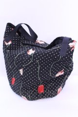 INGEBORG / ドットチューリップキルトバッグ  クロ O-25-12-11-1001-LO-BG-IG-OS