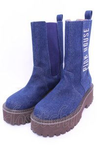 PINK HOUSE / ロゴ刺繍配色デニムブーツ 3M インディゴ O-25-12-11-1027-LO-SH-IG-OS