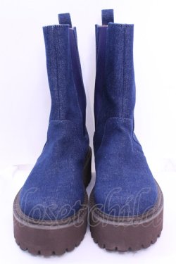 画像2: PINK HOUSE / ロゴ刺繍配色デニムブーツ 3M インディゴ O-25-12-11-1027-LO-SH-IG-OS