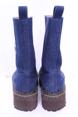 画像3: PINK HOUSE / ロゴ刺繍配色デニムブーツ 3M インディゴ O-25-12-11-1027-LO-SH-IG-OS