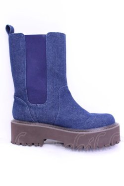 画像5: PINK HOUSE / ロゴ刺繍配色デニムブーツ 3M インディゴ O-25-12-11-1027-LO-SH-IG-OS