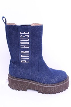 画像7: PINK HOUSE / ロゴ刺繍配色デニムブーツ 3M インディゴ O-25-12-11-1027-LO-SH-IG-OS