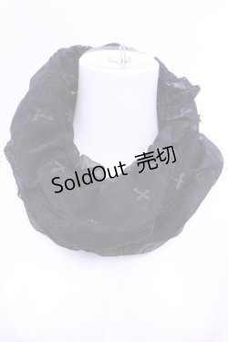 画像1: NAOTO SEVEN / クロスptスヌード  ブラック O-25-12-11-1030-HN-ZA-OW-ZT0104R