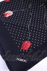 画像2: INGEBORG / ドットチューリップストール  クロ O-25-12-11-1033-LO-ZA-IG-ZT422-F006 (2)