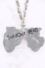 INGEBORG / ロゴリボンチェーンネックレス  ゴールド×クロ O-25-12-11-1034-LO-AC-IG-OS