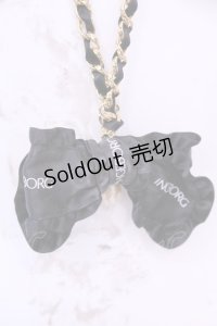 INGEBORG / ロゴリボンチェーンネックレス  ゴールド×クロ O-25-12-11-1034-LO-AC-IG-OS