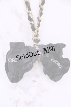 画像1: INGEBORG / ロゴリボンチェーンネックレス  ゴールド×クロ O-25-12-11-1034-LO-AC-IG-OS