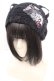 画像1: HANGRY&ANGRY / ワッペン付き猫耳ニットキャップ  ブラック O-25-12-11-1043-HN-AC-OW-OS (1)
