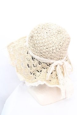 画像2: LOLITAその他 / レース使い麦わらハット  ナチュラル O-25-12-11-1047-LO-AC-OW-OS
