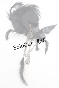 画像1: Sixh / フェザーローズコサージュ  ブラック O-25-12-11-1059-HN-ZA-OW-OS
