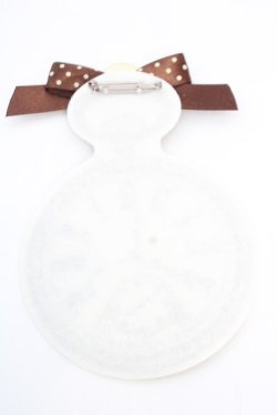 画像2: ALICE and the PIRATES / 時計うさぎのワッペンブローチ  ブラウン O-25-12-11-1062-PA-AC-OW-OS