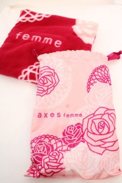 画像1: axes femme / フリースブランケット巾着付き  ピンク O-25-12-11-1073-AX-ZA-IG-OS