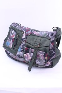 Qutie Frash / 和柄ショルダーバッグ  カーキ O-25-12-11-1002-QU-BG-IG-OS