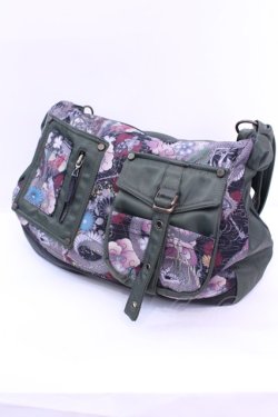 画像1: Qutie Frash / 和柄ショルダーバッグ  カーキ O-25-12-11-1002-QU-BG-IG-OS