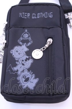画像1: NieR Clothing / ショルダー付きポーチ  ブラック O-25-12-11-1020-PU-BG-OW-OS
