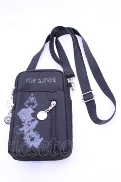 画像2: NieR Clothing / ショルダー付きポーチ  ブラック O-25-12-11-1020-PU-BG-OW-OS