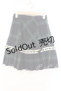 Emily Temple cute / はしごレース配色チェックプリーツスカート  グリーン×キナリ O-25-12-13-031-ET-SK-OW-ZT1221D