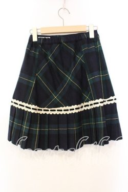 画像3: Emily Temple cute / はしごレース配色チェックプリーツスカート  グリーン×キナリ O-25-12-13-031-ET-SK-OW-OS