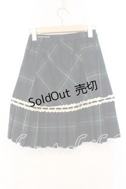 画像3: Emily Temple cute / はしごレース配色チェックプリーツスカート  グリーン×キナリ O-25-12-13-031-ET-SK-OW-ZT1221D