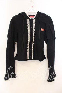 画像1: BABY,THE STARS SHINE BRIGHT / うさみみカーディガン  クロ O-25-12-13-033-BA-JA-OW-OS