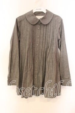 画像1: Jane Marple / ポーチ付きタックシャツ M グレー O-25-12-13-036-JM-BL-OW-OS