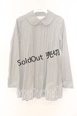 画像1: Jane Marple / ポーチ付きタックシャツ M グレー O-25-12-13-036-JM-BL-OW-OS