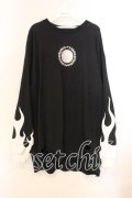 KRY CLOTHING / 「炎上ダメージロンT」  ブラック O-25-12-13-037-EL-TO-OW-OS