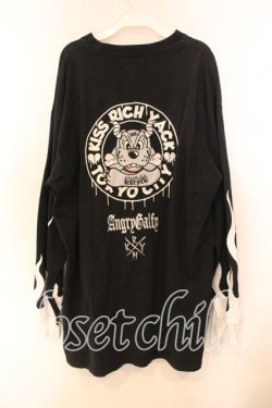 画像2: KRY CLOTHING / 「炎上ダメージロンT」  ブラック O-25-12-13-037-EL-TO-OW-OS