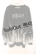 REFLEM / ファイヤーパターンptスウエットトレーナー F ブラック O-25-12-13-041-PU-TO-OW-OS