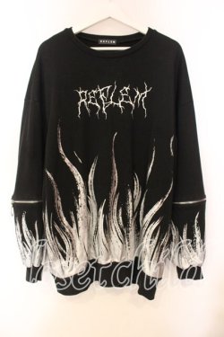 画像1: REFLEM / ファイヤーパターンptスウエットトレーナー F ブラック O-25-12-13-041-PU-TO-OW-OS