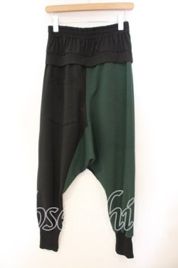 画像2: NieR Clothing / バイカラーサルエルパンツ  ブラック×グリーン O-25-12-13-043-PU-PA-OW-OS