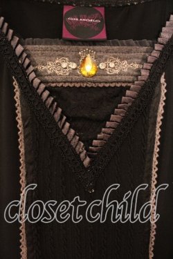 画像2: OZZ ANGELO / ストーン付き切り替えカットソー  ブラック O-25-12-13-046-OO-TO-IG-OS