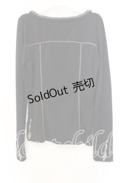 画像4: OZZ ANGELO / ストーン付き切り替えカットソー  ブラック O-25-12-13-046-OO-TO-IG-OS